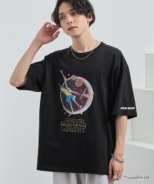 STAR WARS(スターウォーズ)の「STAR WARS/スターウォーズ 別注 ヴィンテージライクプリント オーバーサイズ半袖Tシャツ(Tシャツ/カットソー・メンズ・ブラック系1/ブラック系2/ホワイト系2/ホワイト系1/ホワイト系3/ブラック系3・M/L)」の22枚目の写真