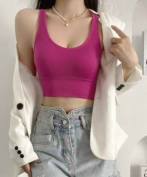 Miniministore(ミニミニストア)の「背中あきインナーレディース キャミソール(キャミソール・レディース・ホワイト/ダークグレー/ブラック/フューシャピンク/グリーン・FREE)」の15枚目の写真