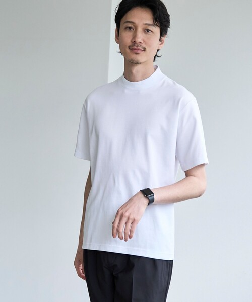 coen(コーエン)の「【RONEL】PLATINGジャケットネックTシャツ(Tシャツ/カットソー・メンズ・ブラック/ホワイト/ライトグレー/ネイビー・S/M/L/XL)」の2枚目の写真