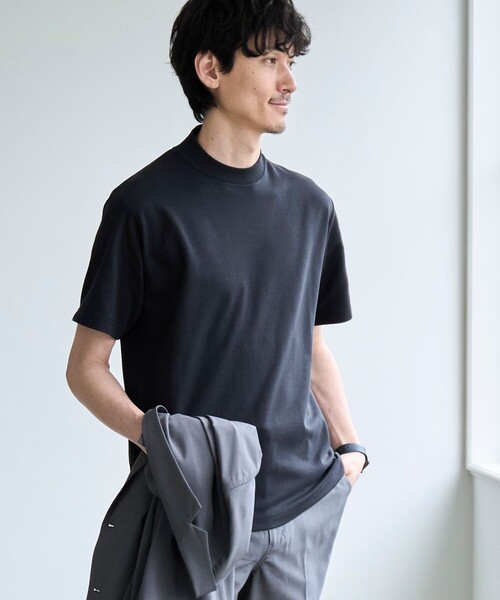coen(コーエン)の「【RONEL】PLATINGジャケットネックTシャツ(Tシャツ/カットソー・メンズ・ブラック/ホワイト/ライトグレー/ネイビー・S/M/L/XL)」の3枚目の写真