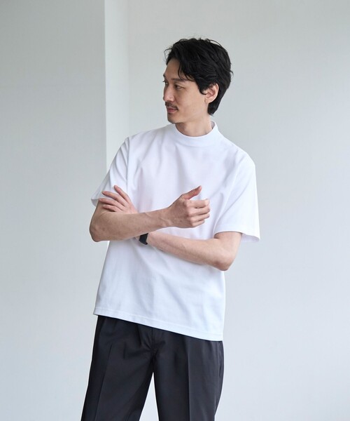 coen(コーエン)の「【RONEL】PLATINGジャケットネックTシャツ(Tシャツ/カットソー・メンズ・ブラック/ホワイト/ライトグレー/ネイビー・S/M/L/XL)」の6枚目の写真