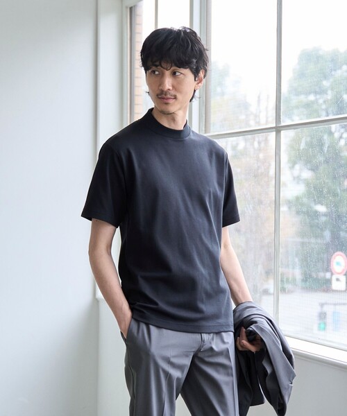 coen(コーエン)の「【RONEL】PLATINGジャケットネックTシャツ(Tシャツ/カットソー・メンズ・ブラック/ホワイト/ライトグレー/ネイビー・S/M/L/XL)」の8枚目の写真