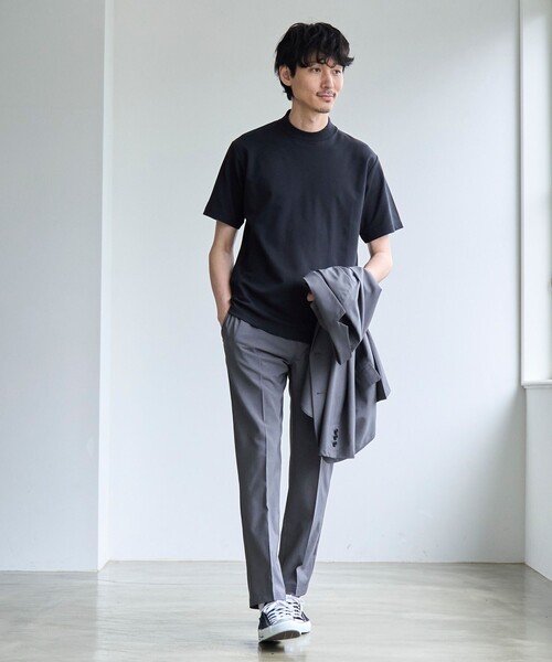 coen(コーエン)の「【RONEL】PLATINGジャケットネックTシャツ(Tシャツ/カットソー・メンズ・ブラック/ホワイト/ライトグレー/ネイビー・S/M/L/XL)」の9枚目の写真