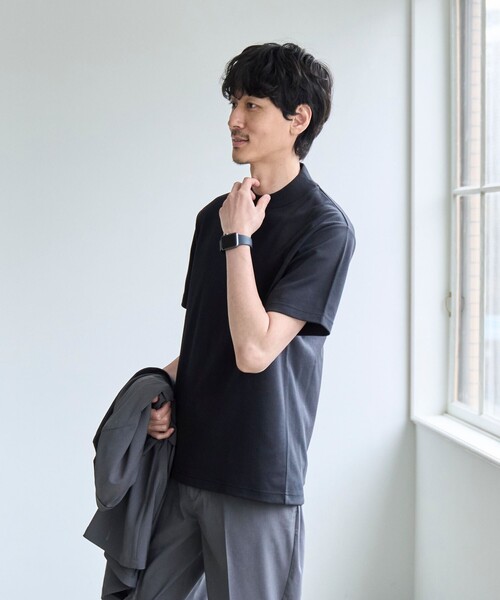 coen(コーエン)の「【RONEL】PLATINGジャケットネックTシャツ(Tシャツ/カットソー・メンズ・ブラック/ホワイト/ライトグレー/ネイビー・S/M/L/XL)」の10枚目の写真