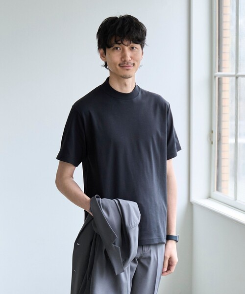 coen(コーエン)の「【RONEL】PLATINGジャケットネックTシャツ(Tシャツ/カットソー・メンズ・ブラック/ホワイト/ライトグレー/ネイビー・S/M/L/XL)」の12枚目の写真