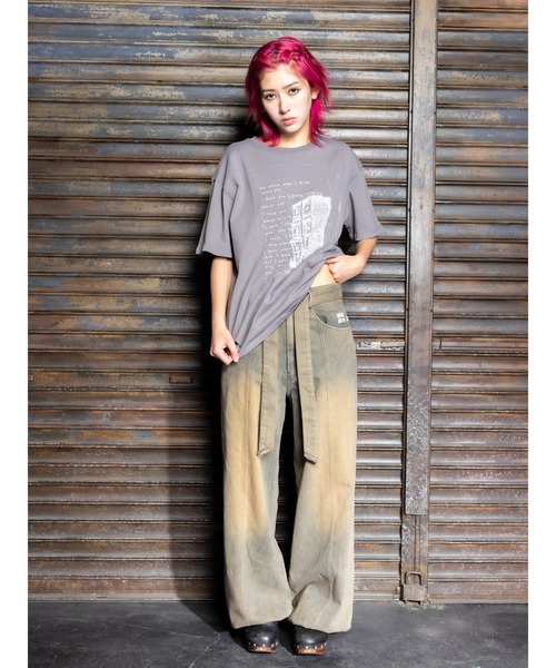 DURAS(デュラス)の「Message T-shirt(Tシャツ/カットソー・レディース・ホワイト/グレー・FREE)」の5枚目の写真