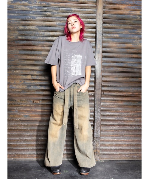 DURAS(デュラス)の「Message T-shirt(Tシャツ/カットソー・レディース・ホワイト/グレー・FREE)」の6枚目の写真