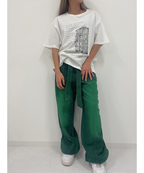 DURAS(デュラス)の「Message T-shirt(Tシャツ/カットソー・レディース・ホワイト/グレー・FREE)」の16枚目の写真