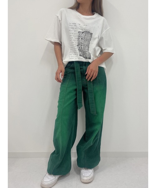 DURAS(デュラス)の「Message T-shirt(Tシャツ/カットソー・レディース・ホワイト/グレー・FREE)」の17枚目の写真