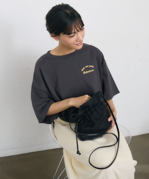 RETRO GIRL（レトロガール）の「チュール巾着ショルダーバッグ（ショルダーバッグ・レディース・オフホワイト/ブラック/ブラック系その他4・ONE SIZE）」の12枚目の写真