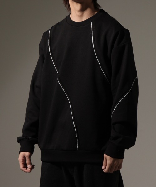トリムステッチL/Sプルオーバークルー（スウェット）｜Art re A select（アトリエセレクト）