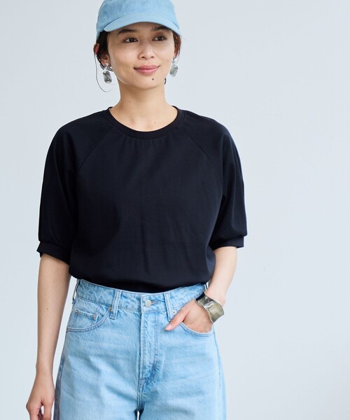 coen(コーエン)の「【RONEL】クリアスムースラグランスリーブカットソー(Tシャツ/カットソー・レディース・オフホワイト/ライトグレー/ライトブルー/ブラック・S/M)」の18枚目の写真