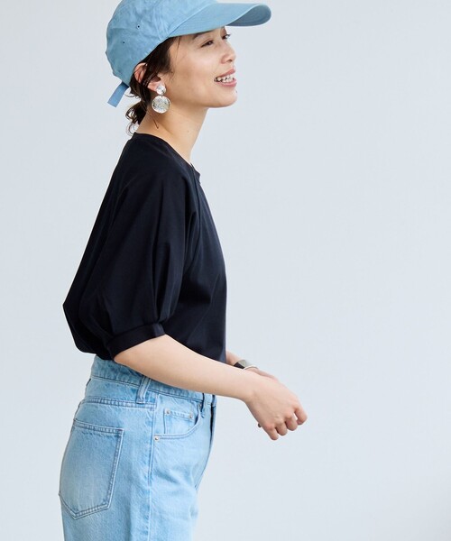 coen(コーエン)の「【RONEL】クリアスムースラグランスリーブカットソー(Tシャツ/カットソー・レディース・オフホワイト/ライトグレー/ライトブルー/ブラック・S/M)」の19枚目の写真