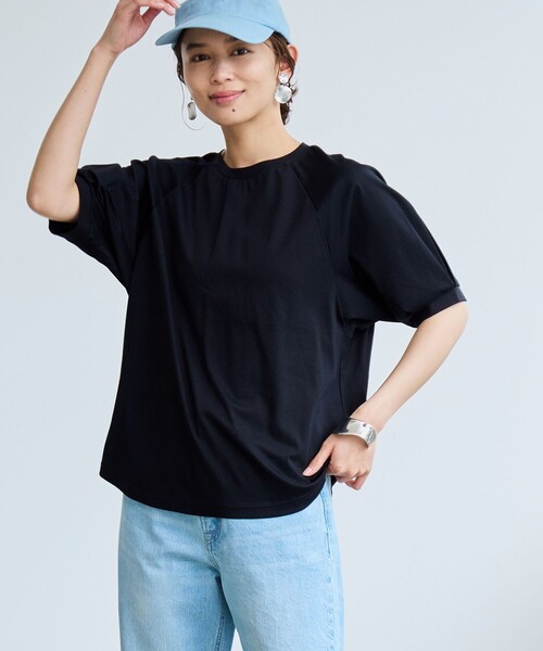 coen(コーエン)の「【RONEL】クリアスムースラグランスリーブカットソー(Tシャツ/カットソー・レディース・オフホワイト/ライトグレー/ライトブルー/ブラック・S/M)」の20枚目の写真