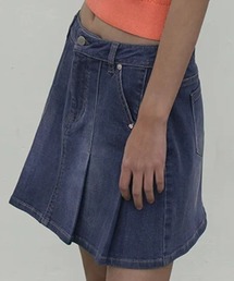 KIRSH（キルシー）の「KIRSH CHERRY DENIM PLEATS MINI SKIRT キルシー チェリー デニム プリーツ ミニスカート（デニムスカート）」