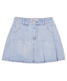KIRSH CHERRY DENIM PLEATS MINI SKIRT キルシー チェリー デニム プリーツ ミニスカート