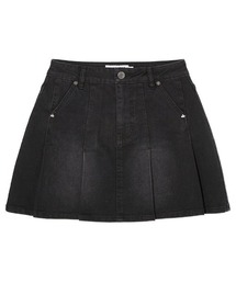 KIRSH CHERRY DENIM PLEATS MINI SKIRT キルシー チェリー デニム プリーツ ミニスカート