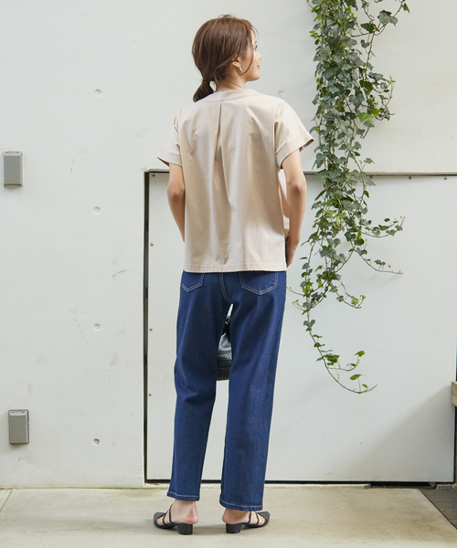 abahouse mavie（アバハウスマヴィ）の「【接触冷感/半袖】シルケットダブルVネックフレンチプルオーバー（Tシャツ/カットソー・レディース・ホワイト/オレンジ系その他/チャコールグレー/ブラック/グレイッシュベージュ・フリー）」の22枚目の写真