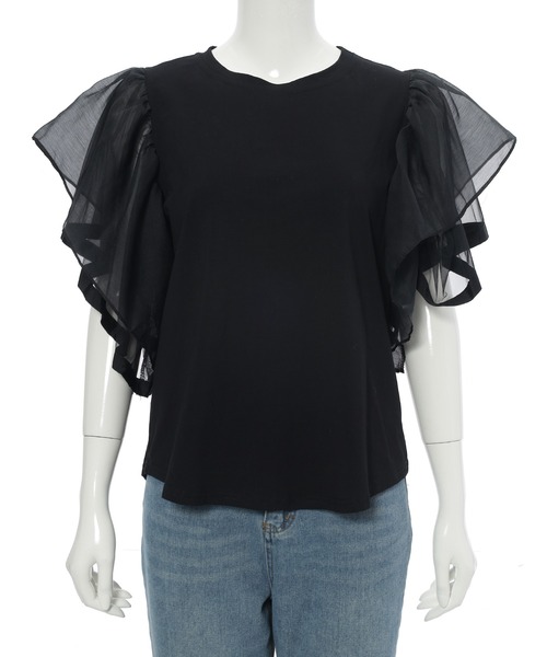 fifth(フィフス)の「オーガンジードッキングフリルトップス(Tシャツ/カットソー・レディース・ホワイト/ブラック・M)」の15枚目の写真