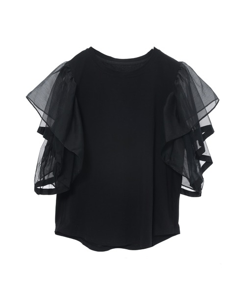 fifth(フィフス)の「オーガンジードッキングフリルトップス(Tシャツ/カットソー・レディース・ホワイト/ブラック・M)」の16枚目の写真