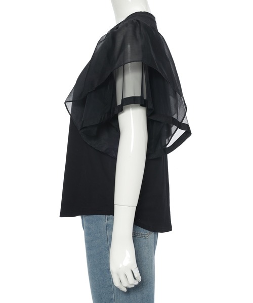 fifth(フィフス)の「オーガンジードッキングフリルトップス(Tシャツ/カットソー・レディース・ホワイト/ブラック・M)」の8枚目の写真