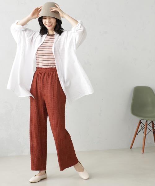 FOUND GOOD(ファウンドグッド)の「ランダムリブボーダー半袖プルオーバー(Tシャツ/カットソー・レディース・アイボリー/グリーン系5/ブルー系2/ピンク系2・M/L/S)」の17枚目の写真
