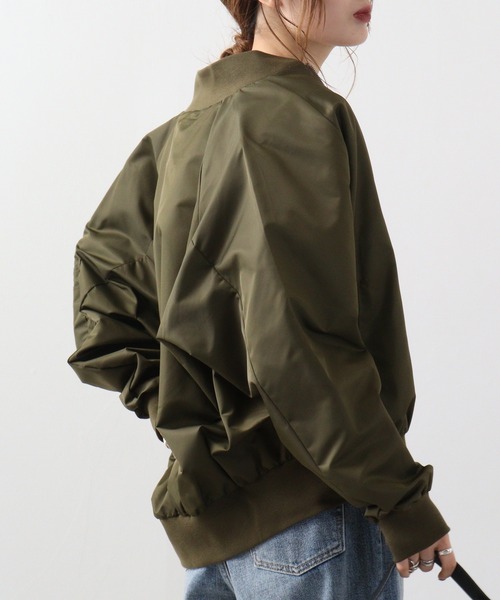 FUNALIVE(ファンアライブ)の「オーバーサイズ ナイロンMA-1(MA-1・メンズ・ブラック/オリーブ/ネイビー・L/M/XL)」の22枚目の写真