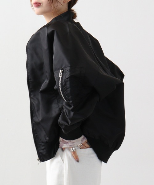FUNALIVE(ファンアライブ)の「オーバーサイズ ナイロンMA-1(MA-1・メンズ・ブラック/オリーブ/ネイビー・L/M/XL)」の10枚目の写真