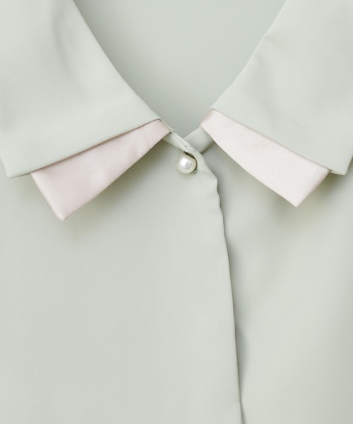 natural couture(ナチュラルクチュール)の「osono配色重ね衿三角カフスブラウス(シャツ/ブラウス・レディース・オフホワイト/サックスブルー/ネイビー/ミント/ラベンダー/ドット・FREE)」の18枚目の写真