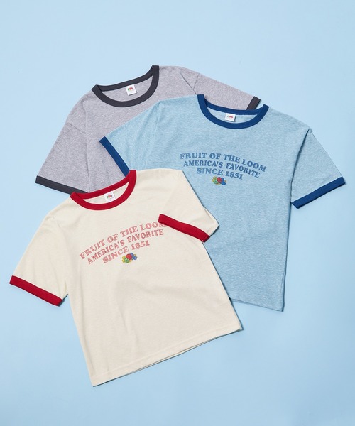 FRUIT OF THE LOOM(フルーツオブザルーム)の「リンガープリントTEE(Tシャツ/カットソー・キッズ・サックスブルー/グレー/ホワイト・L/M/S)」の5枚目の写真
