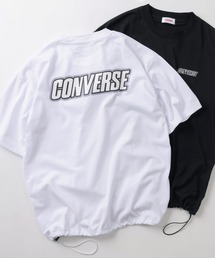 CONVERSE（コンバース）の「【CONVERSE/コンバース】チャックテイラー スニーカーBIGイラスト＆ブランドネームBIGロゴデザイン スピンドルコード付き オーバーサイズTシャツ/ 半袖Tシャツ（Tシャツ/カットソー・メンズ）」