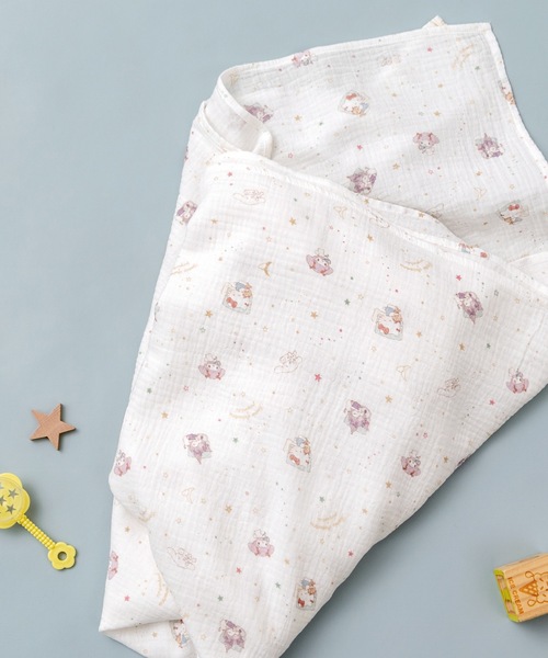 panpantutu(パンパンチュチュ)の「【サンリオキャラクターズ】ガーゼおくるみ4点セット(おくるみ・キッズ・クリーム・FREE)」の2枚目の写真