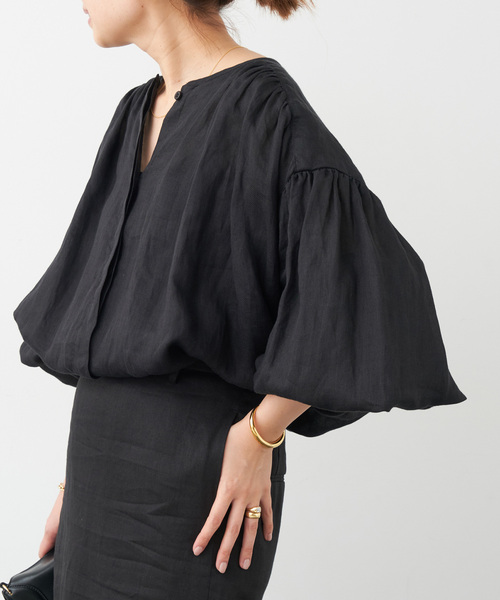 Deuxieme Classe(ドゥーズィエムクラス)の「enormous ブラウス(シャツ/ブラウス・レディース・ブラック/ホワイト・FREE)」の2枚目の写真