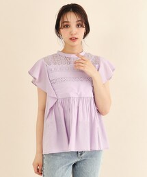 index | コットンローン袖ヒラブラウス【手洗い可】(シャツ/ブラウス)