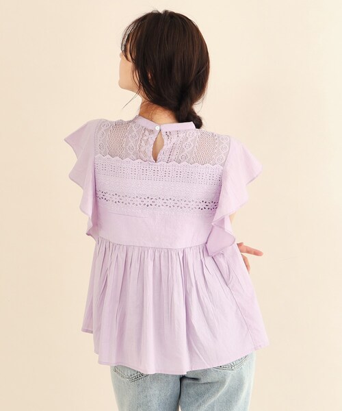 index（インデックス）の「◆コットンローン袖ヒラブラウス【手洗い可】（シャツ/ブラウス・レディース・オフホワイト/パープル/ブラウン系その他・36/38）」の15枚目の写真