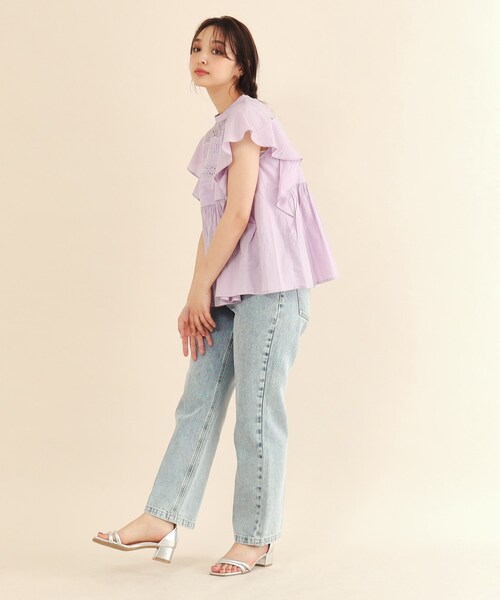 index（インデックス）の「◆コットンローン袖ヒラブラウス【手洗い可】（シャツ/ブラウス・レディース・オフホワイト/パープル/ブラウン系その他・36/38）」の17枚目の写真