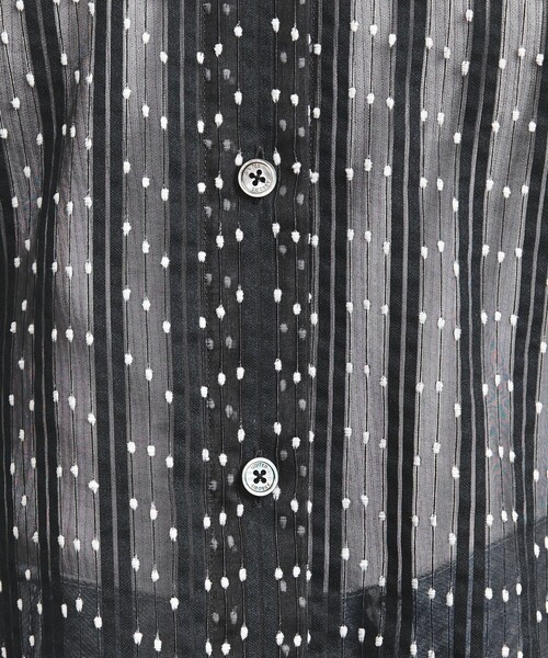 極美品☆ユナイテッドアローズ　ドットオーガンジーシャツ　ブラウス　黒　白　シアー UNITED ARROWS（ユナイテッドアローズ）の「オーガンジー ドット