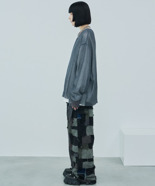 AIVER(アイバー)の「AIVER ワイドスリーブカットオフTCメッシュロンTEE(Tシャツ/カットソー・メンズ・ダークグレー/スモーキーグリーン系/ブラック・SMALL/LARGE/MEDIUM)」の17枚目の写真