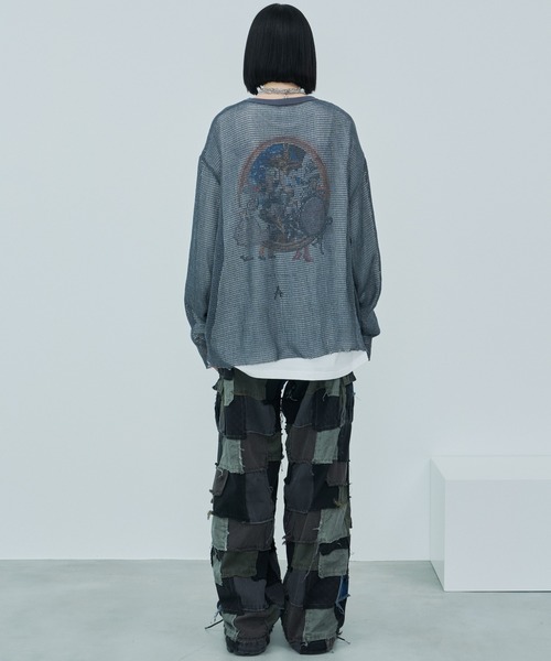 AIVER(アイバー)の「AIVER ワイドスリーブカットオフTCメッシュロンTEE(Tシャツ/カットソー・メンズ・ダークグレー/スモーキーグリーン系/ブラック・SMALL/LARGE/MEDIUM)」の18枚目の写真