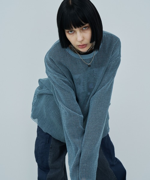 AIVER(アイバー)の「AIVER ワイドスリーブカットオフTCメッシュロンTEE(Tシャツ/カットソー・メンズ・ダークグレー/スモーキーグリーン系/ブラック・SMALL/LARGE/MEDIUM)」の22枚目の写真