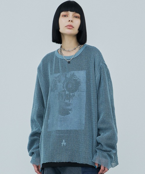 AIVER(アイバー)の「AIVER ワイドスリーブカットオフTCメッシュロンTEE(Tシャツ/カットソー・メンズ・ダークグレー/スモーキーグリーン系/ブラック・SMALL/LARGE/MEDIUM)」の20枚目の写真