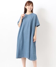 デニム切替ワンピース