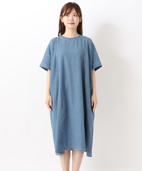 one'sterrace(ワンズテラス)の「デニム切替ワンピース(ワンピース・レディース・ブルー系その他7/ネイビー系5・02)」の3枚目の写真