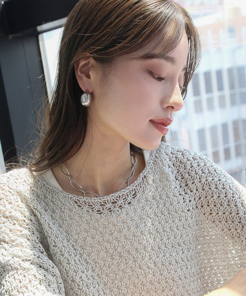 abaskdesign（アバスクデザイン）の「金属アレルギー対応 ぷっくりドロップステンレスピアス（ピアス（両耳用）・レディース・ゴールド/シルバー・FREE）」の8枚目の写真