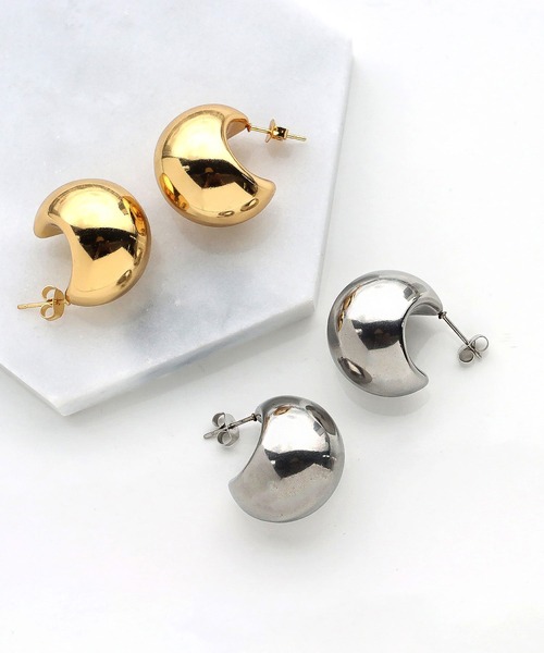 abaskdesign（アバスクデザイン）の「金属アレルギー対応 ぷっくりドロップステンレスピアス（ピアス（両耳用）・レディース・ゴールド/シルバー・FREE）」の9枚目の写真