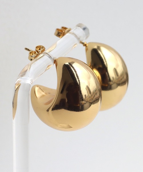 abaskdesign（アバスクデザイン）の「金属アレルギー対応 ぷっくりドロップステンレスピアス（ピアス（両耳用）・レディース・ゴールド/シルバー・FREE）」の12枚目の写真