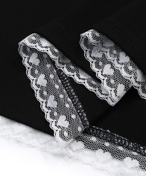 HOOK（フック）の「【HOOK】for girls リボンパッチワーク刺繍半袖TEE (SS)（Tシャツ/カットソー・レディース・ブラック/ホワイト・S/M/L）」の15枚目の写真