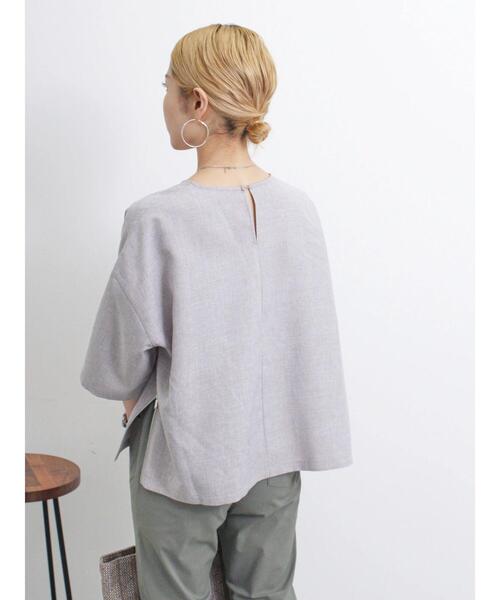 Samansa Mos2 blue（サマンサモスモスブルー）の「◎リネンライクジップスリットブラウス（シャツ/ブラウス・レディース・グレー/ブラック/ライトベージュ・F）」の19枚目の写真