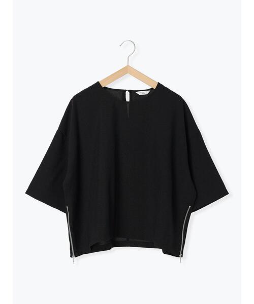 Samansa Mos2 blue（サマンサモスモスブルー）の「◎リネンライクジップスリットブラウス（シャツ/ブラウス・レディース・グレー/ブラック/ライトベージュ・F）」の11枚目の写真