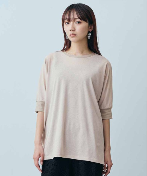 MEDE19F（メデジュウキュウ）の「ＭＥＤＥ１９Ｆ　接触冷感梨地トップス（Tシャツ/カットソー・レディース・ブラック/ベージュ/グレー・LARGE/MEDIUM/X-LARGE/XX-LARGE）」の3枚目の写真
